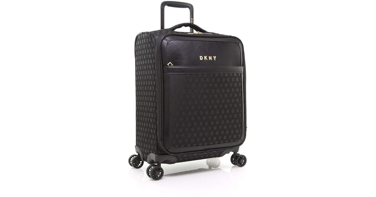 DKNY Signature Softside Spinner Luggage With Tsa Lock in Black