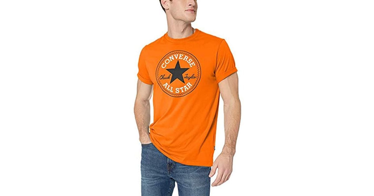 Converse Cotton Chuck Patch T-shirt in Orange for Men | Lyst
