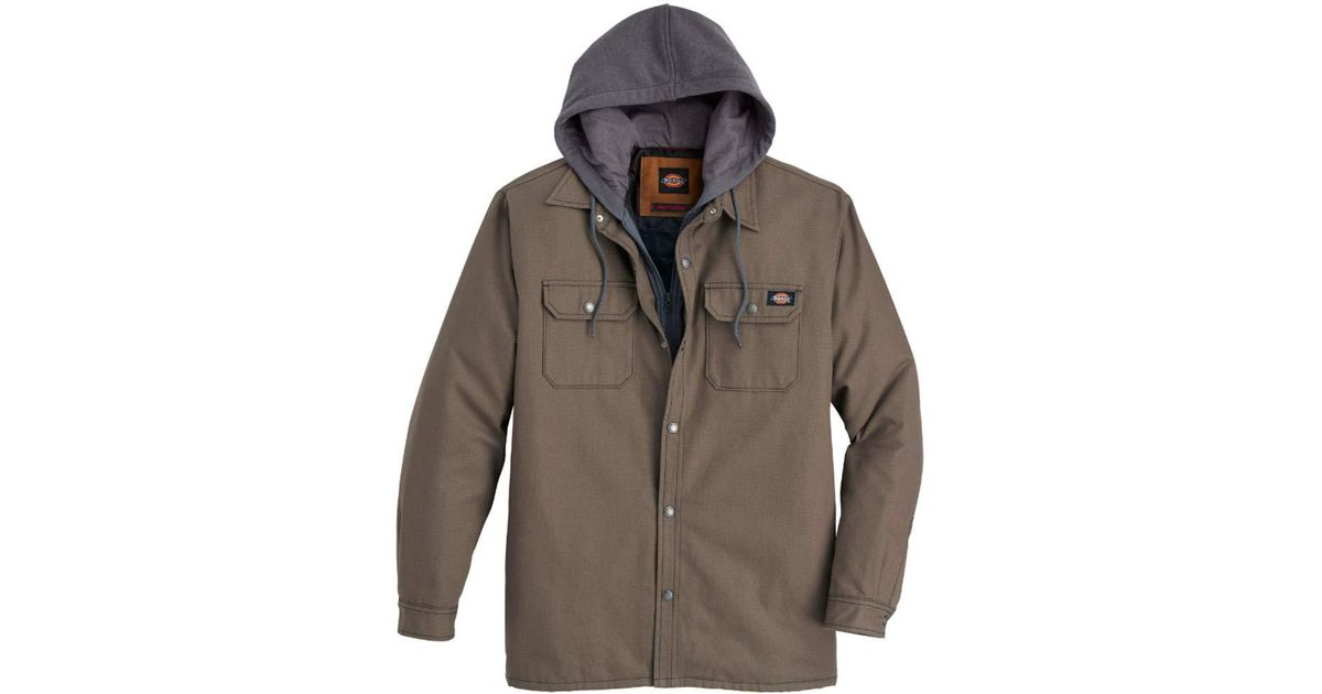 Dickies Fleece Hooded Duck Shirt Jacket 