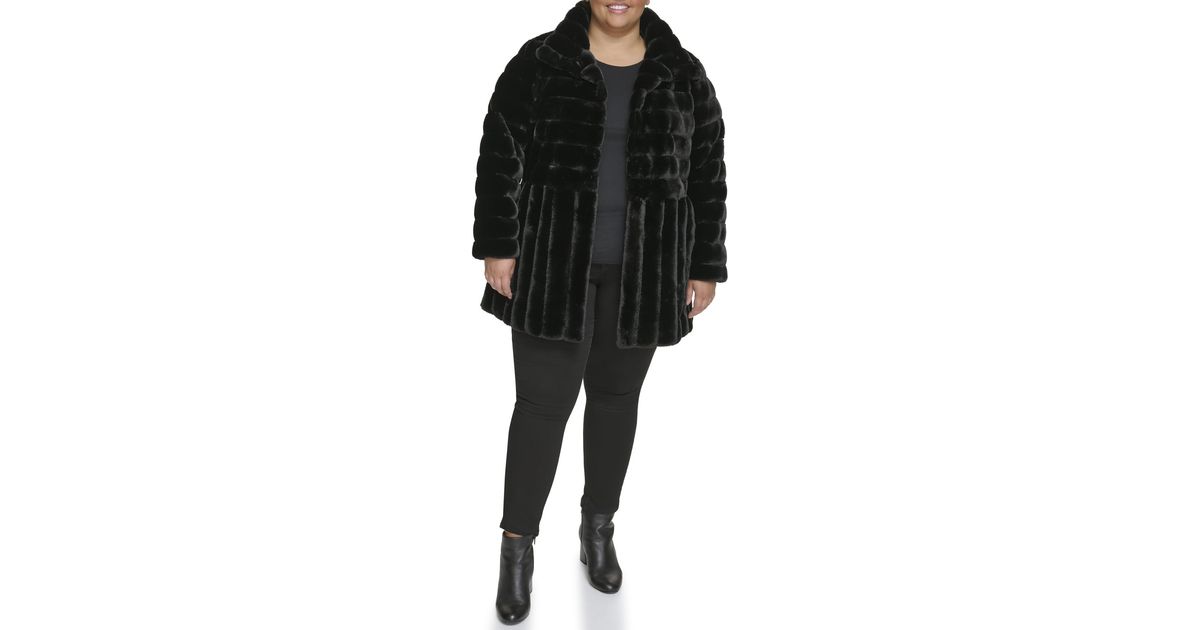 Kenneth cole black faux fur cheap coat