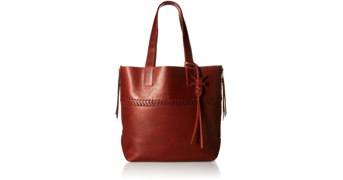 frye carson leather tote bag