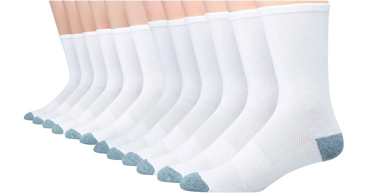 Hanes Mens Xtemp Lightweight Crew Socks in White for Men Lyst