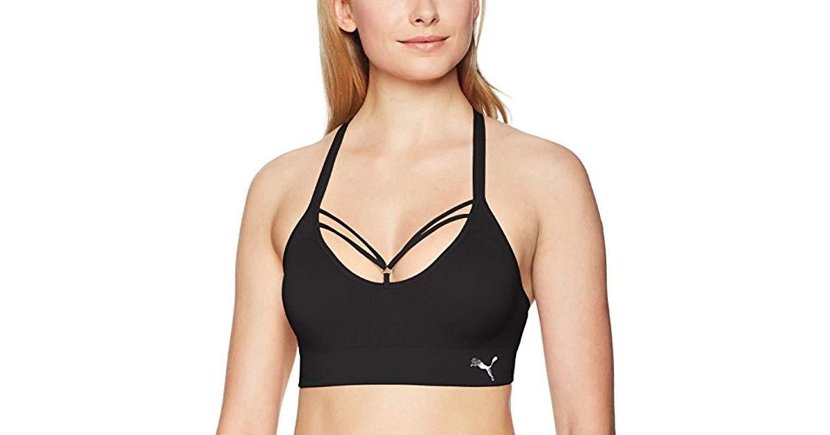 PUMA Big Girls Girls Seamless Logo Halter Sports Bra Bra