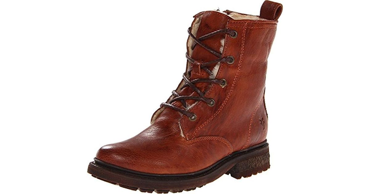 frye valerie shearling lace up