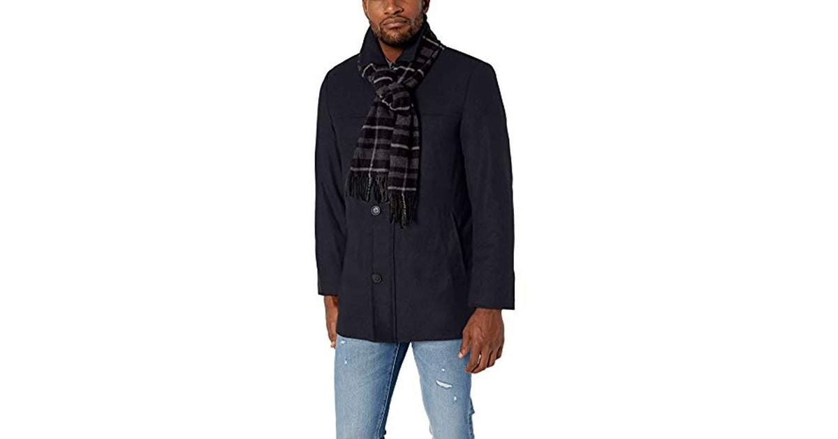 Dockers Weston Wool Blend Scarf Coat in Navy (Blue) for Men Save 55