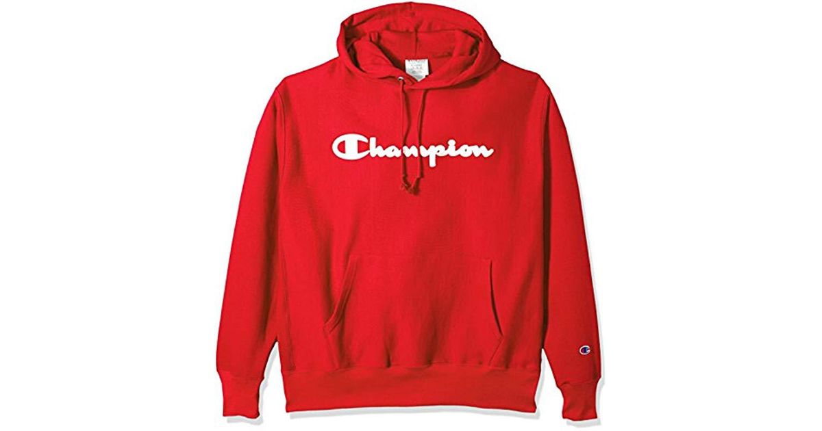 red champion pullover hoodie