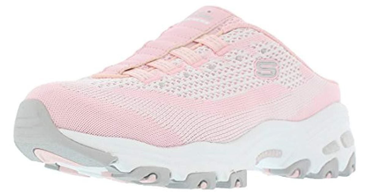 Skechers Women's Pink Sport D'lites Slip-on Mule Sneaker