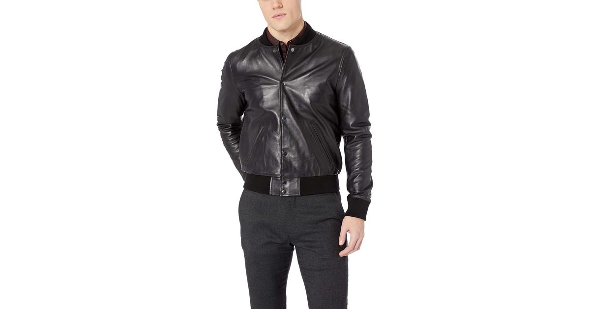 Joes Jeans Mens Raffi Leather Bomber