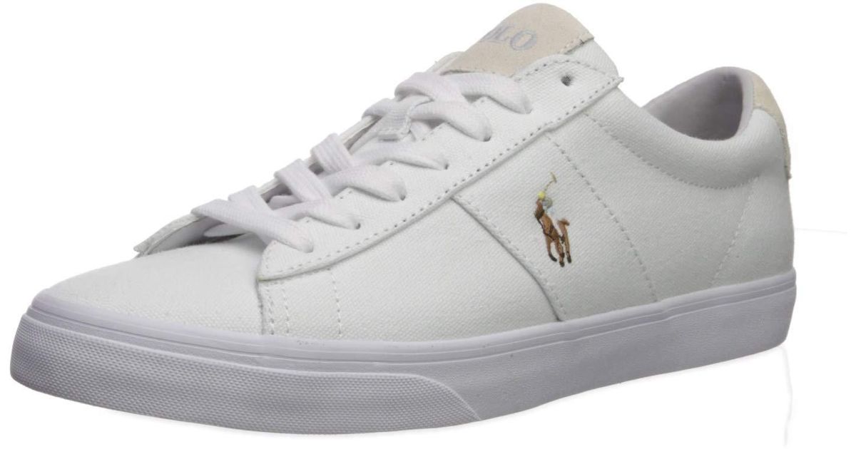 Polo Ralph Lauren Canvas Sayer Sneaker in White for Men - Lyst