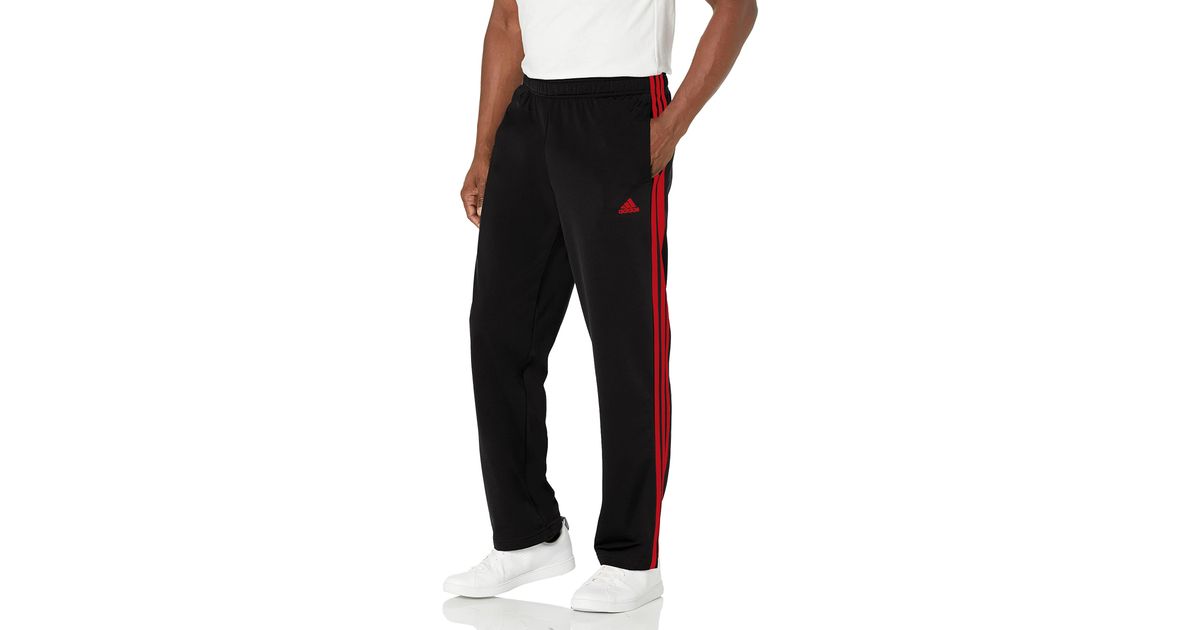 adidas Essentials Warmup Open Hem 3stripes Tracksuit Bottoms in Black