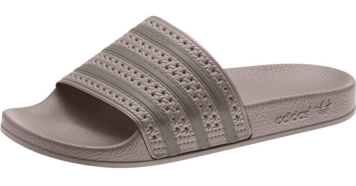 adidas Originals Adilette Slides Sneaker in Grey/Clay/Grey (Gray ...