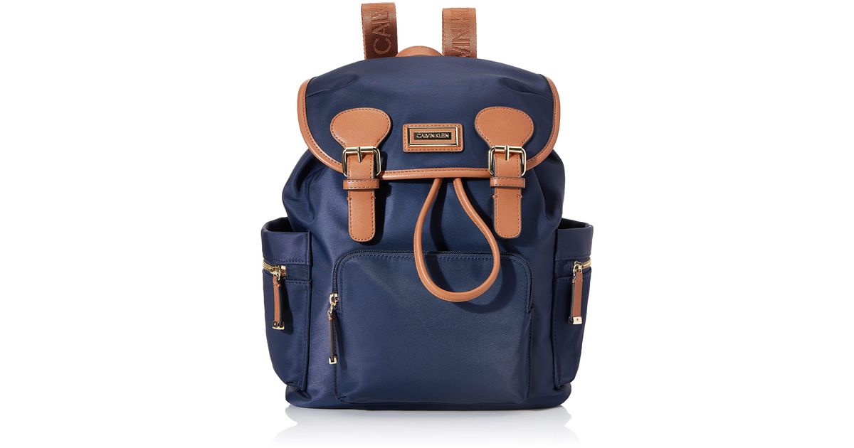 Calvin Klein Dressy Nylon Buckle Backpack in Blue Lyst