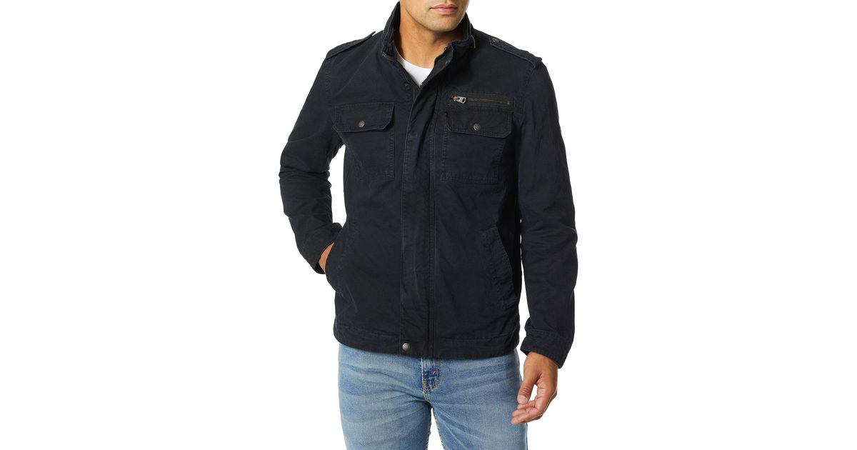 Levi's Veste Militaire En Coton Lavé - Taille Regular Et Big - Style Décontracté Vintage