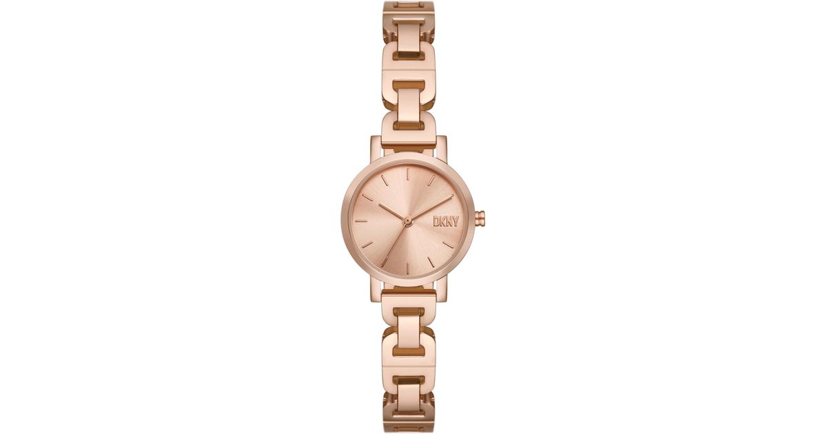 DKNY Soho Threehand Rose Goldtone Stainless Steel Bracelet Dress