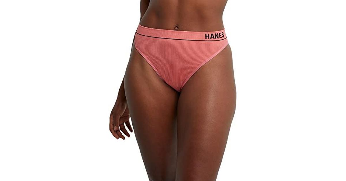 Hanes Women's Originals Seamless Rib Hi-Rise Cheeky Panties