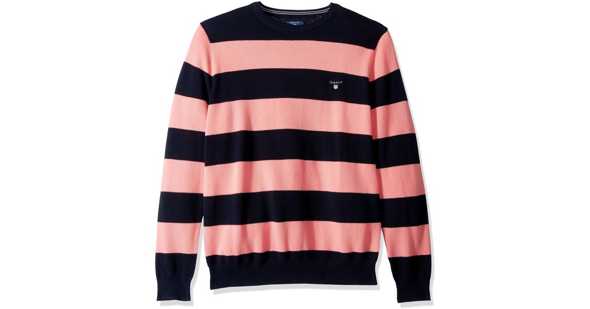 GANT Mens The Cotton Pique Stripe Sweater 