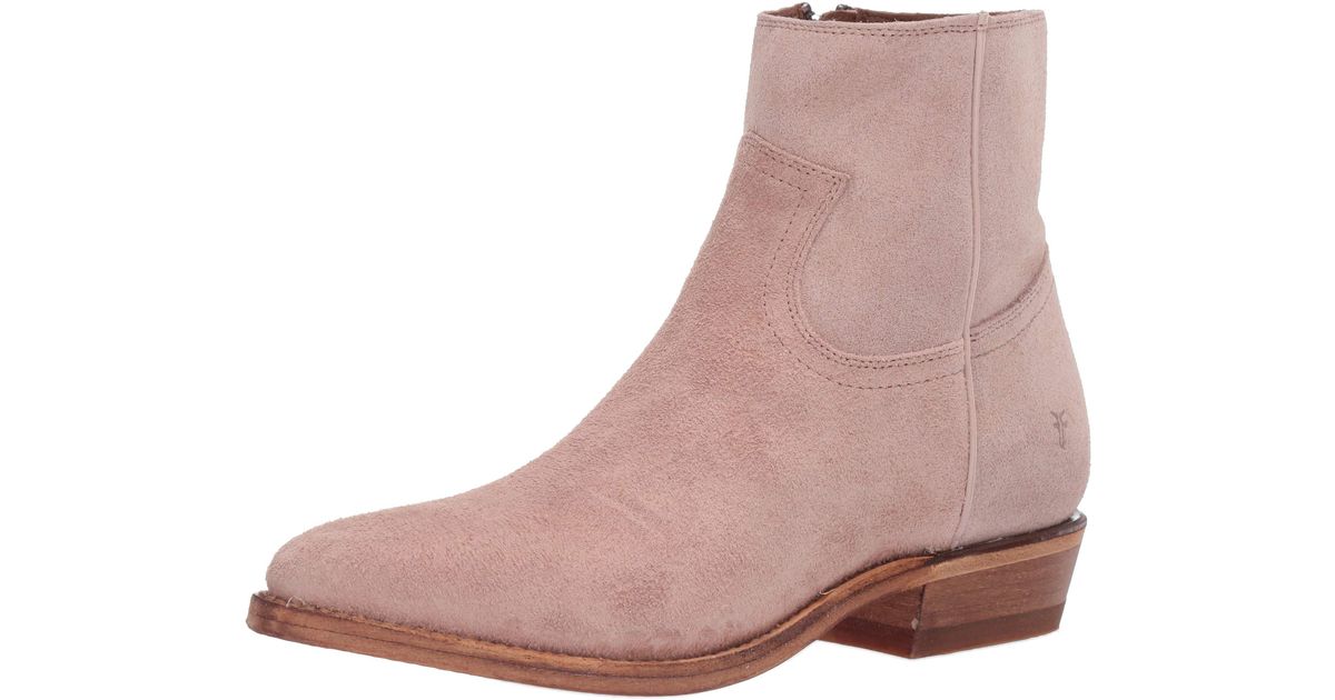 Frye Billy Inside Zip Bootie Western Boot in Pale Blush (Brown) - Lyst