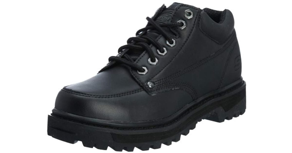 Skechers Leather Usa Mariner Utility Boot in Black for Men Lyst