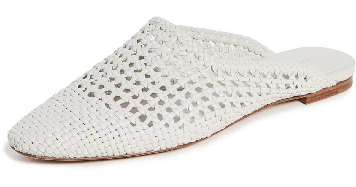 vince barrett woven leather mules