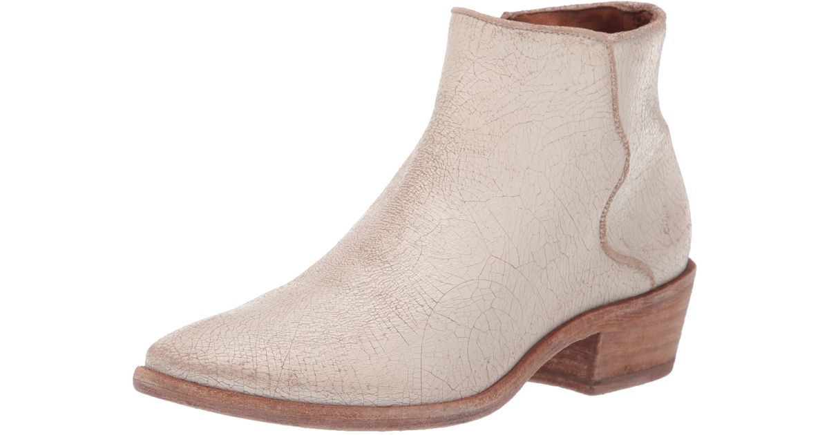 Frye Suede Carson Piping Bootie Ankle Boot in White - Lyst