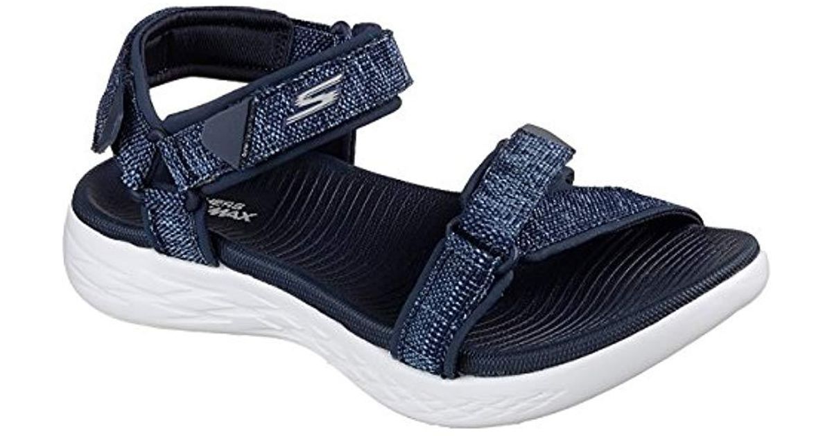 Skechers Canvas On The Go 600 Radiant Sandals - Ss18 in Navy/White (Blue) - Lyst