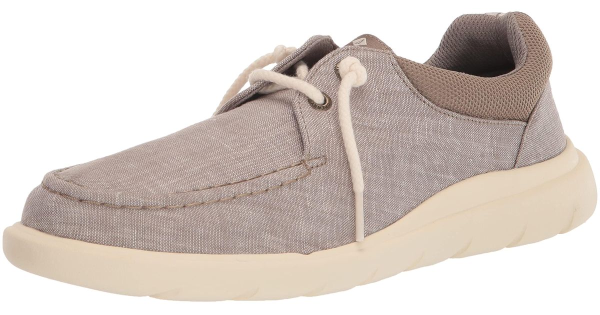 Sperry Top-Sider Lace Captain's Moc Moccasin in Khaki Chambray (Black ...