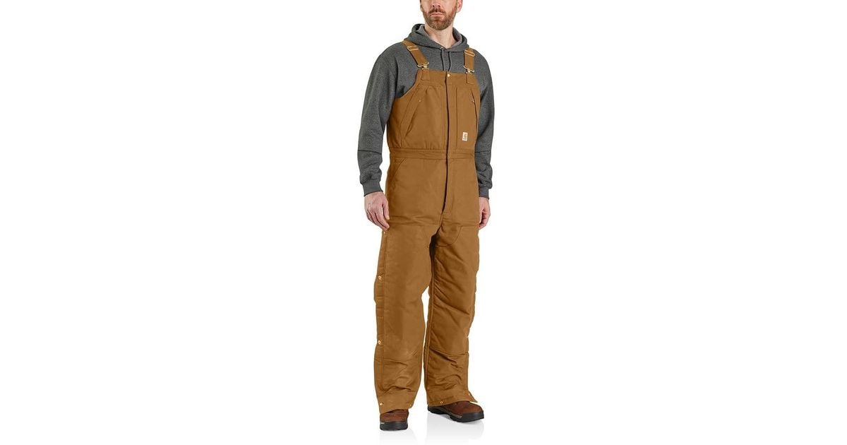 Carhartt 105470 Big And Tall Loose Fit Firm Duck Bib Overalls in Brown for Men Lyst
