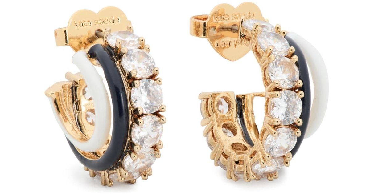 Kate Spade Hint Of Shimmer Stacked Huggies in Metallic | Lyst