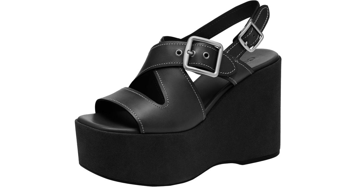 COACH Archival Buckle Wedge Platform in Brown | Lyst