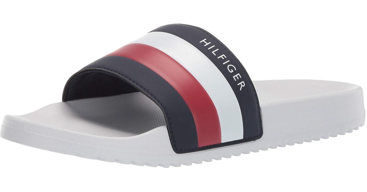 tommy hilfiger white flip flops
