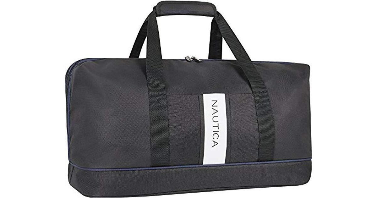 Nautica Synthetic Travel Carry Duffle Bag in Black/Navy