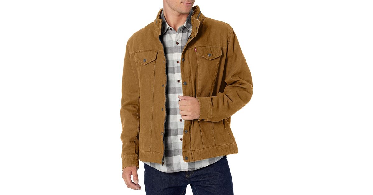 levi's men's cotton canvas commuter trucker