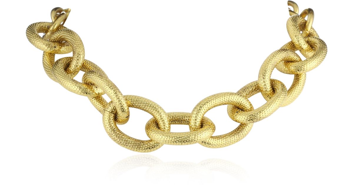 BenAmun Goldtone Textured Link Necklace in Black Lyst