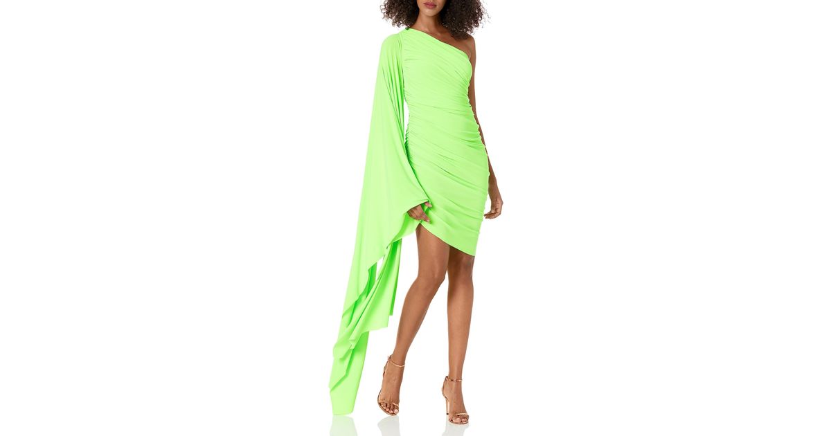 Norma Kamali Diana Mini Dress W/sleeve in Green | Lyst