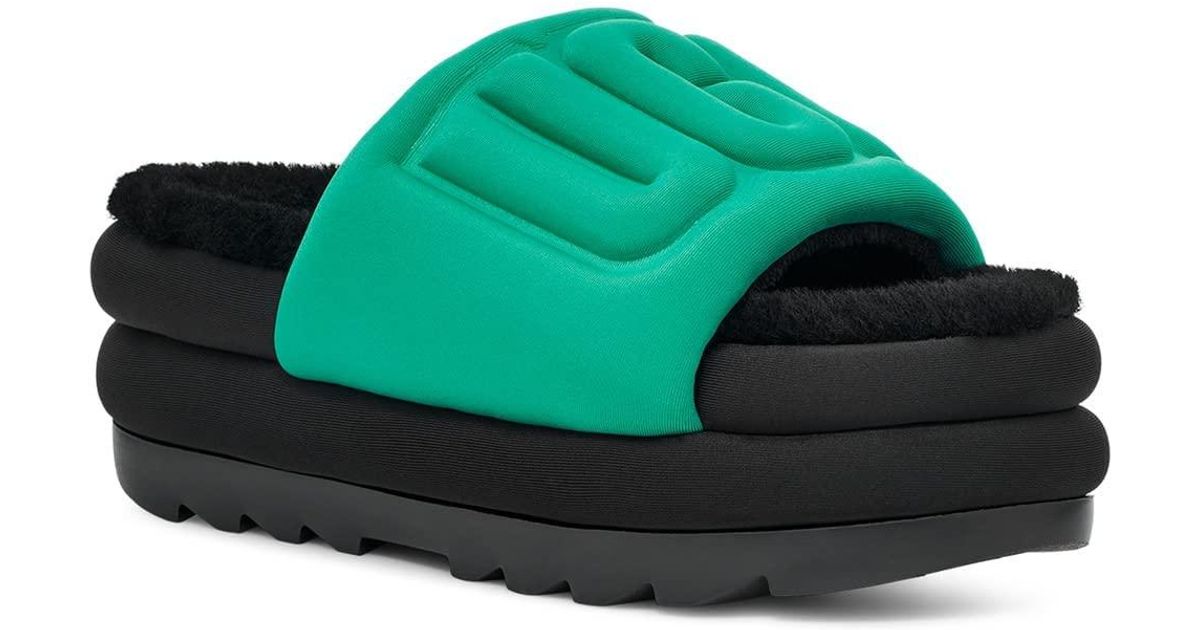 UGG Maxi Graphic Slide Sandal in Emerald Green/Black (Green) Lyst