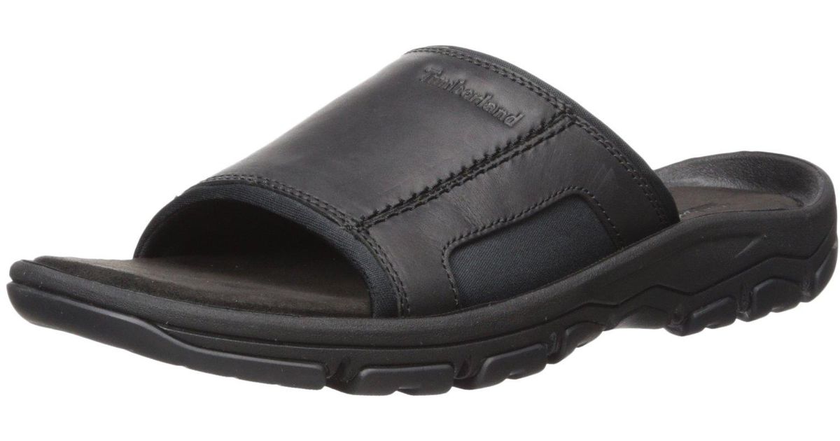 Timberland Leather Roslindale Slide Sandal in Black for Men Lyst