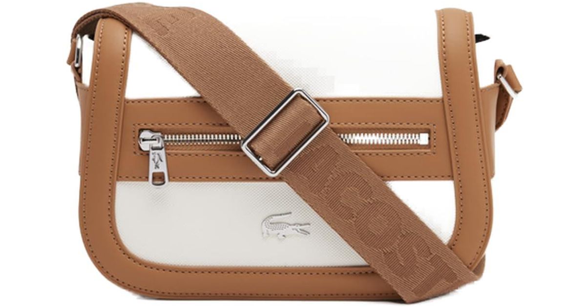 Lacoste Flap Crossover Bag in Brown Lyst
