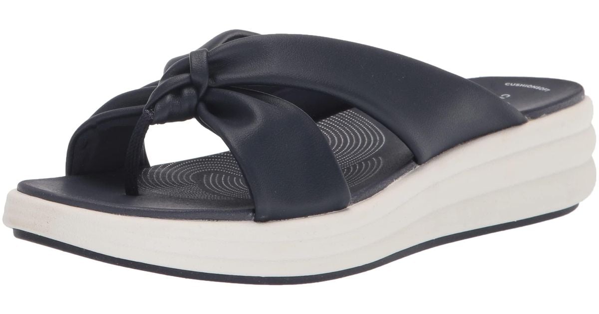 Clarks Drift Ave Wedge Sandal in Blue Lyst