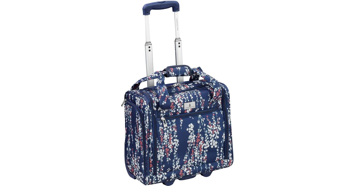 London Fog Under Seat Bag in Navy White 