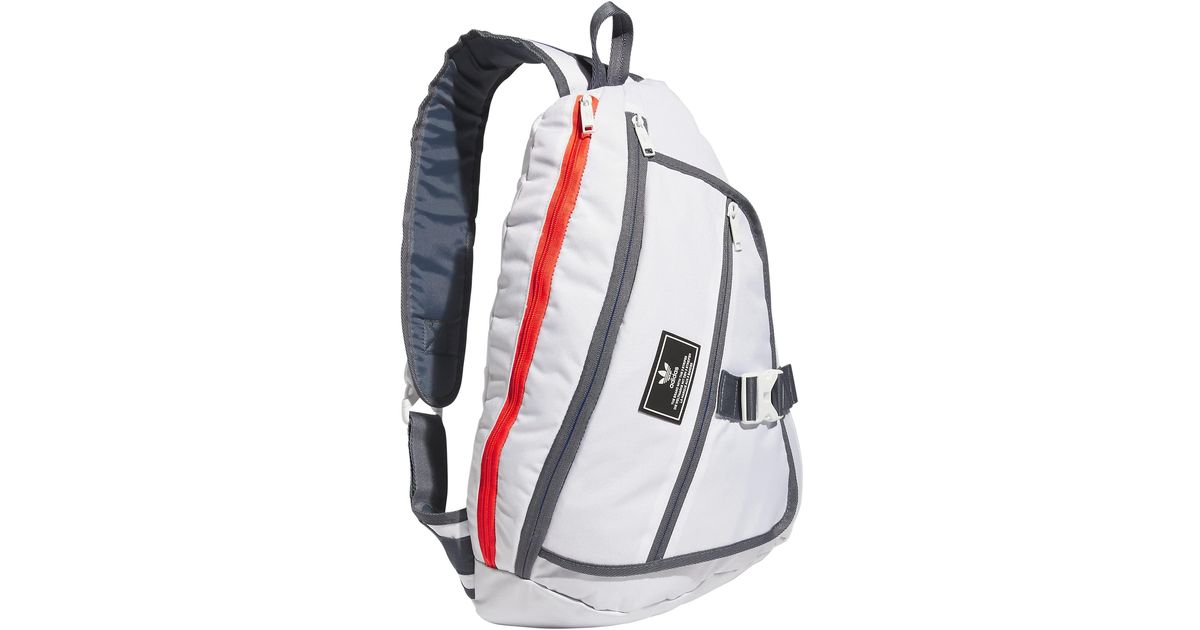 adidas Originals National Sling Backpack in White Lyst
