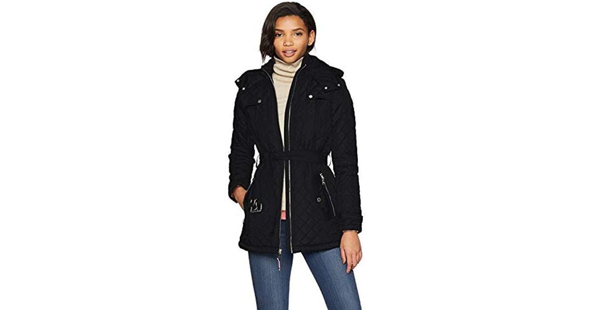 tommy hilfiger belted quilted coat