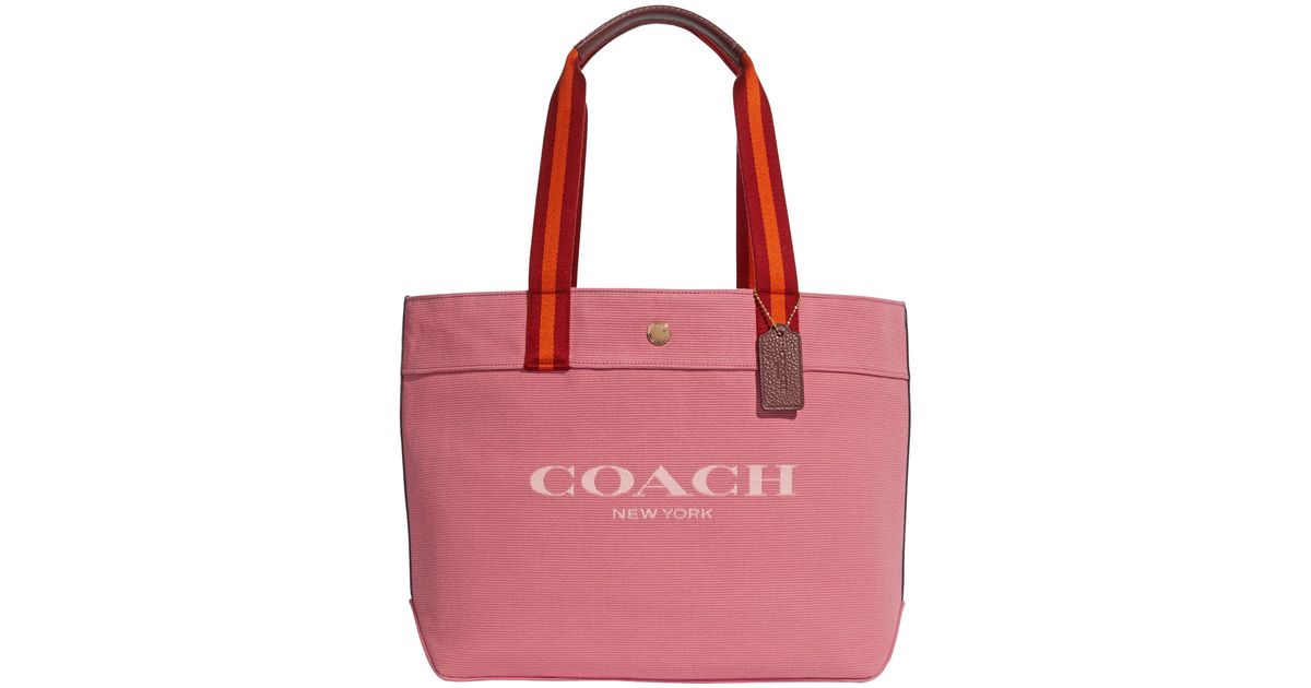 COACH Canvas Tote in Red Lyst