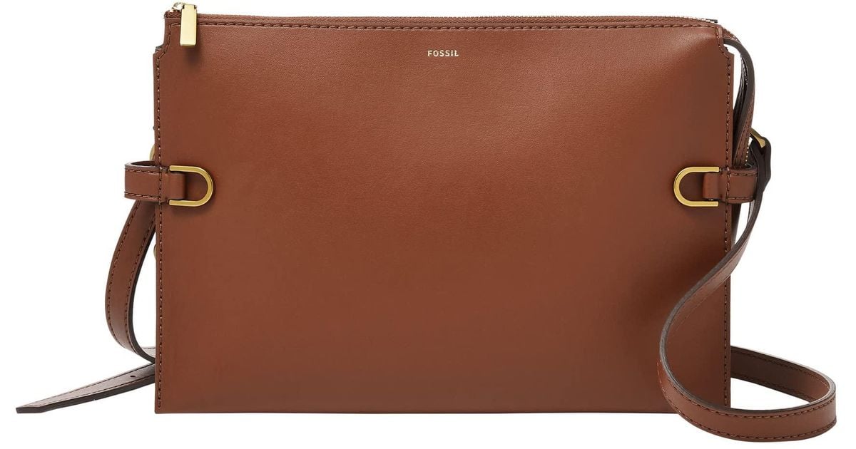 Fossil Kier Vegan Cactus Leather Crossbody Purse Handbag in Brown Lyst