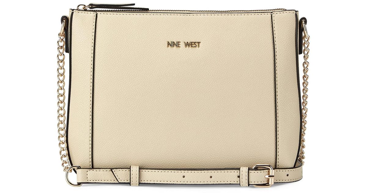 Nine West Basil Top Zip Crossbody in Natural Lyst