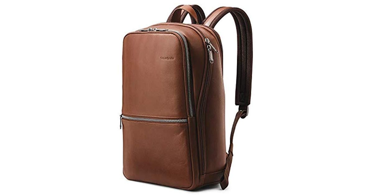samsonite slim leather backpack