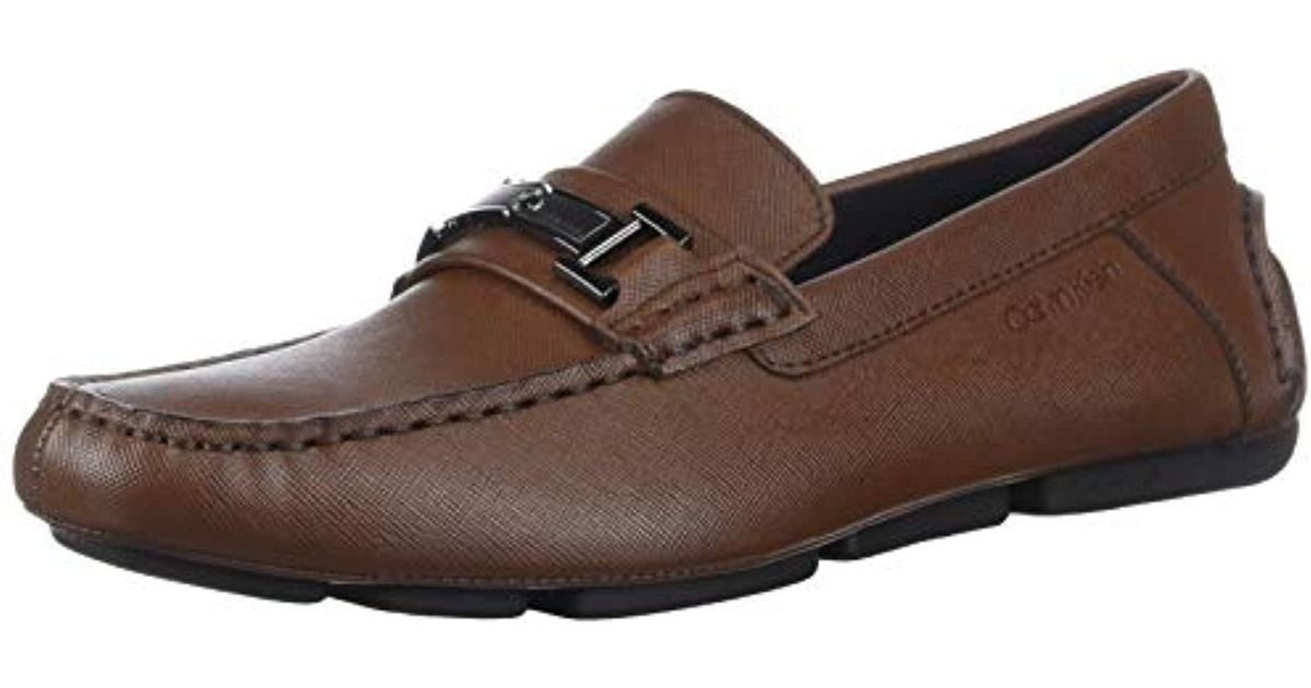 Calvin Klein Leather Magnus Slipon Loafer in Brown for Men Lyst