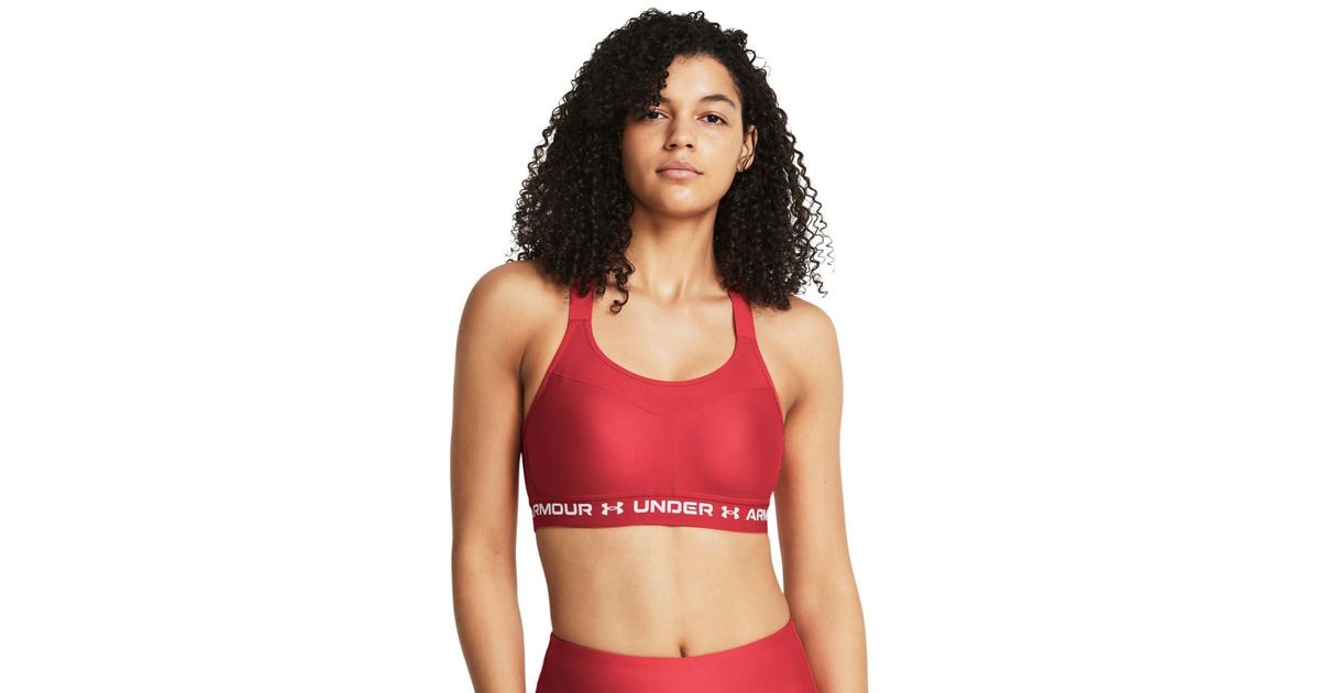 Under Armour Armour High Impact Crossback Sports Bra , in Red