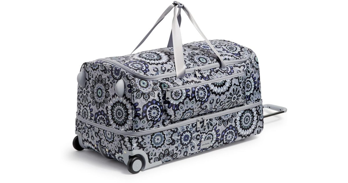 Vera Bradley Recycled Ripstop Xl Foldable Rolling Duffel Travel Bag in
