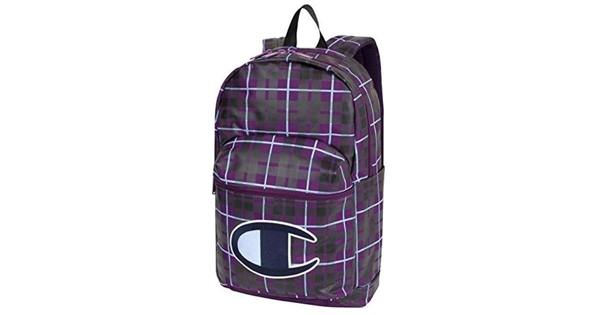plaid champion backpack