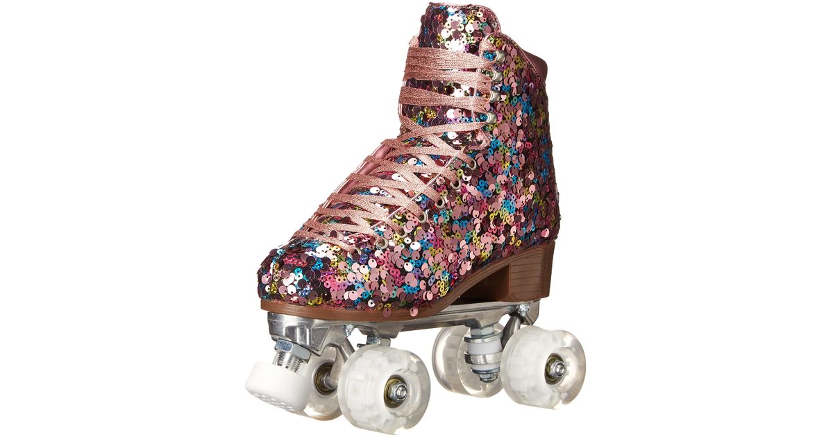 Jessica Simpson Rollstar Sequin Roller Skate Ankle Boot Lyst